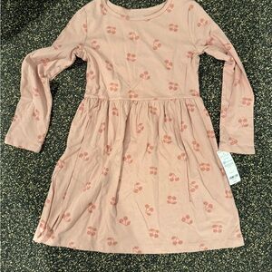 Carter's Dusty Pink Cherry-Print Long Sleeve Dress